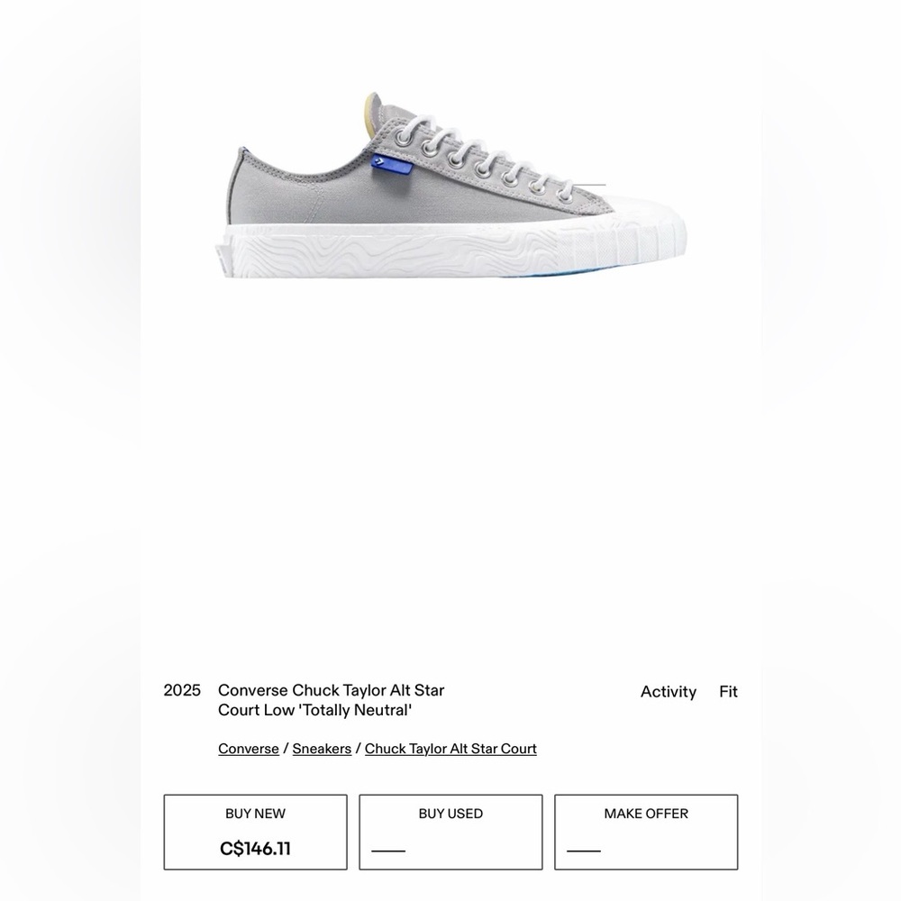 Converse Chuck Taylor Alt Star Court Low 'Totally Neutral' . NEW